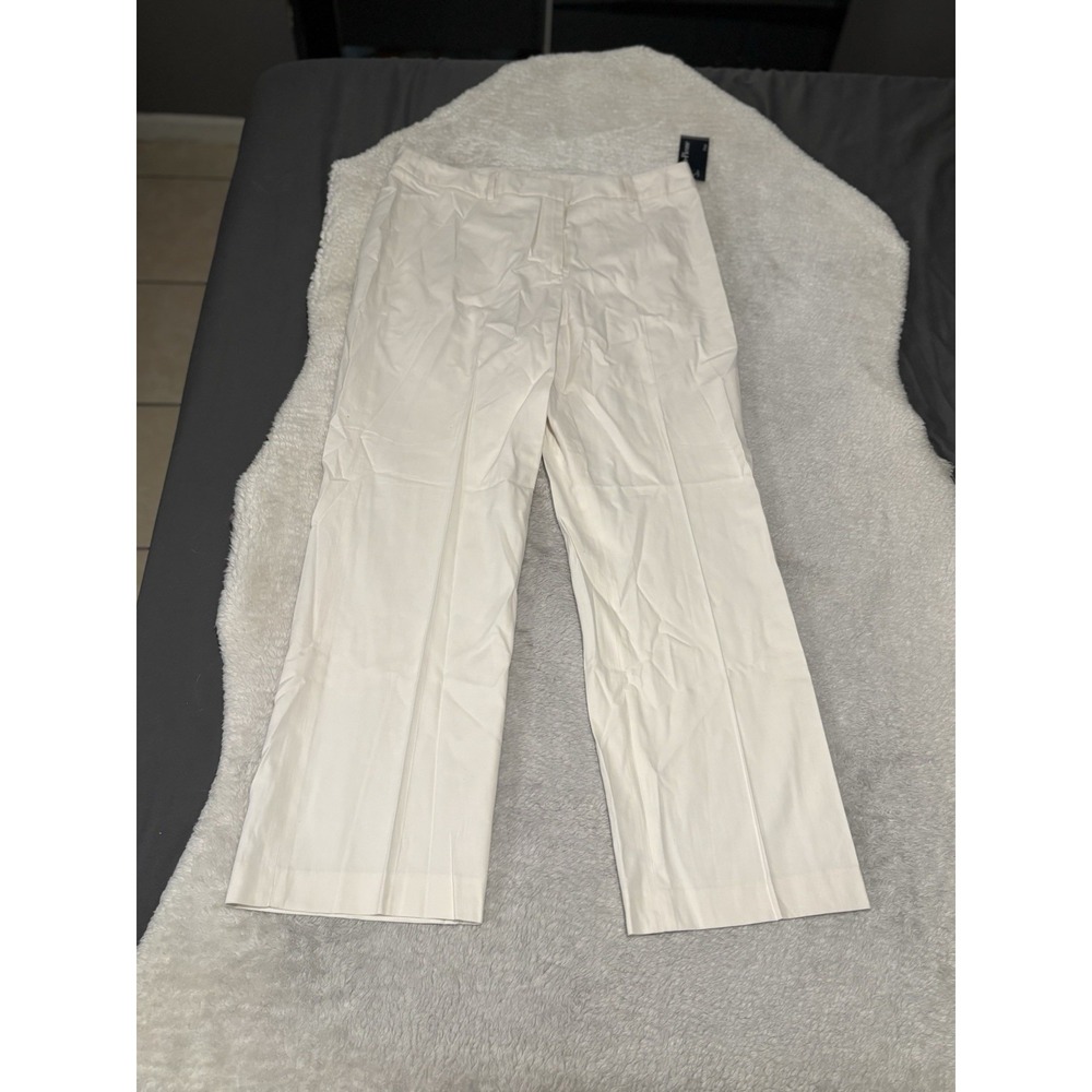 New Evan Picone Ivory Straight Dress Pants Size 14P Trousers‎ High Waist